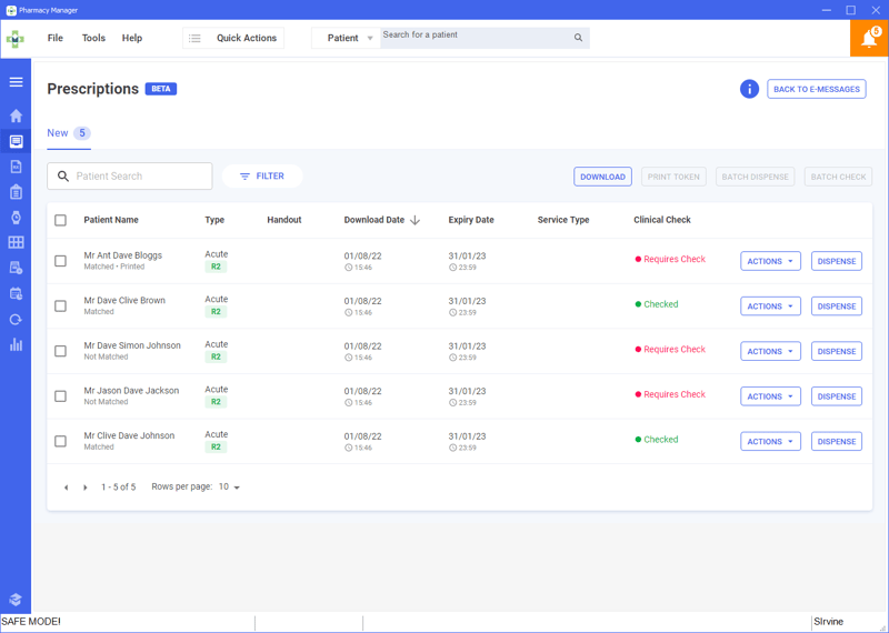 Prescription Homepage_Clinical Check